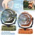 thumbnail image 2 of Dazone Rechargeable Patio Fan for Camping Tent, High-Velocity Battery Powered Beach Tent Fan with 100 Speeds, Quiet Portable Fan for Travel, Pets, Outdoor Essentials (Orange), 2 of 12