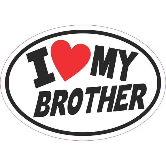 StickerTalk Oval I Love My Brother Vinyl Sticker, 5 inches x 3.5