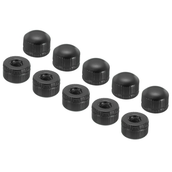 Uxcell M4x0.7 Cap Nut, 30 Pcs Acorn Nut Screw Knob Cap Insert Bolt Cover Female Thread Knurled Decorative, Black
