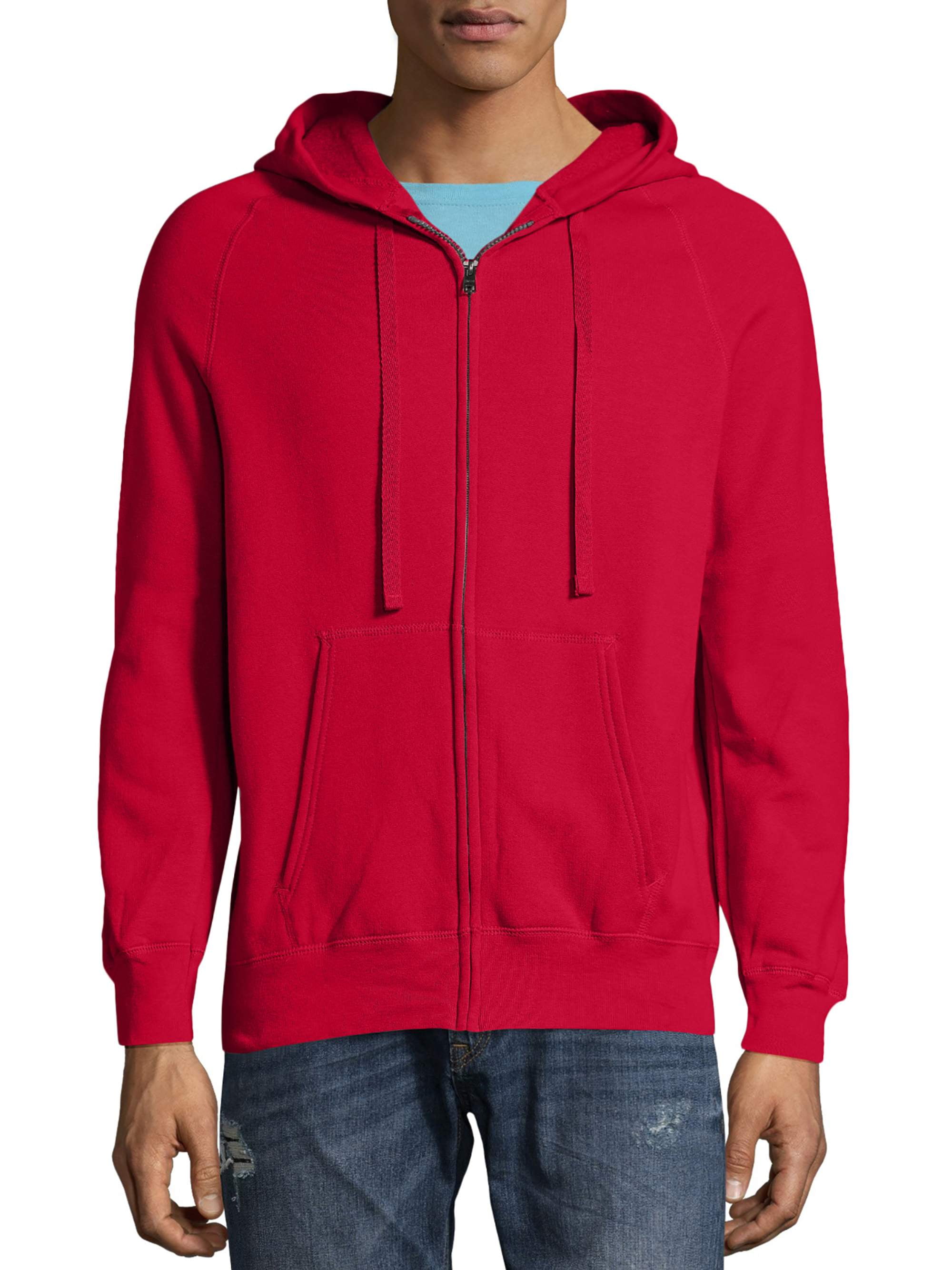 red zip up sweater