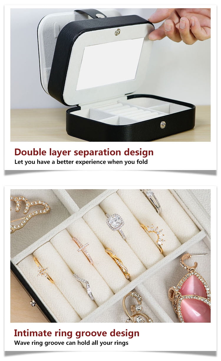 best groove boxes on Seyurigaoka Seyurigaoka Seyurigaoka Multi Functional Pu Leather Jewelry Box Container Women Necklace Earrings Ring Storage Box Double Layer Jewelry Organizer Walmart Com Walmart Com