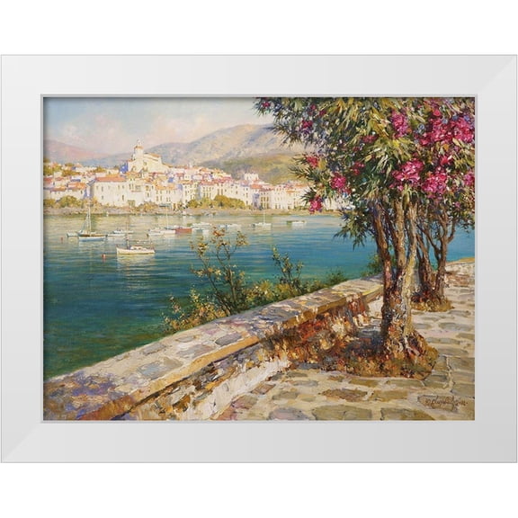Obuchovsky, Yury 14x12 White Modern Wood Framed Museum Art Print Titled - Oleanders in Kadakes