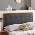 thumbnail image 2 of Tufted Headboard, Twin Size, Wood, Fabric, Brown Walnut Grey Gray, Modern Contemporary Urban Design, Bedroom Master Guest Suite, 2 of 9