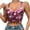 Hot Pink, variant on Women's Fashion V Neck Chain Beaded Blouse Backless Sleeveless Top with Acrylic Design for Party and Daily Wear
