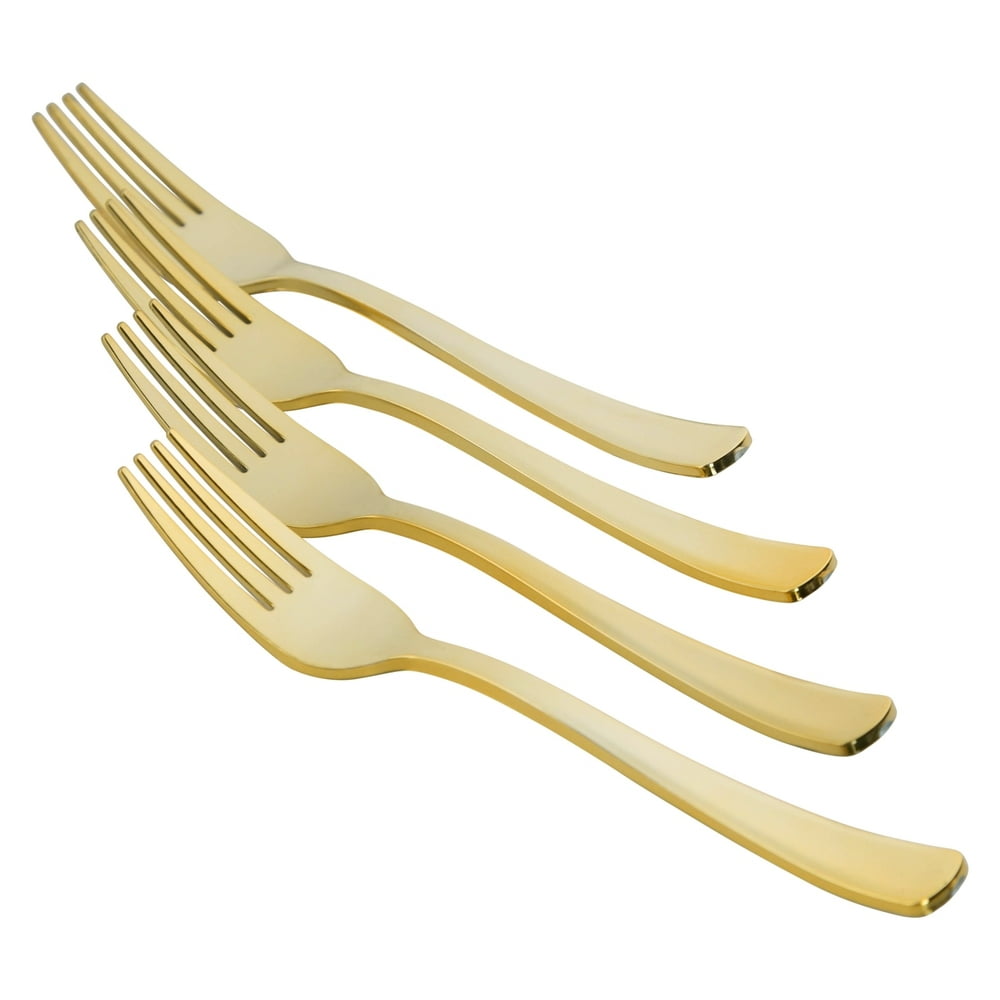 Exquisite Premium Gold Plastic Silverware Heavy Duty Cutlery 20