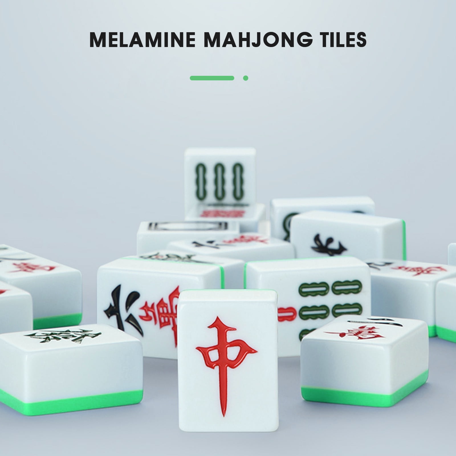 42mm Mahjong Ultra Thin Folding Automatic Mahjong Table with Wheels Foldable Style with 2 Sets of Chinese Tiles No Number (Blue & Green)