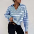 thumbnail image 2 of Gkeoshab Womens Sweaters Long Sleeve Shirts for Women 2025 Fall Clothes Tunic Tops Loose Fit Dressy Crewneck Pullover Sweaters Sky Blue L, 2 of 4