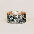 thumbnail image 3 of Xinyolin Bird Flower Pattern Unisex Ring Retro Color Alloy Wide Hip Hop - Finger Ring Jewelry Accessory, 3 of 7