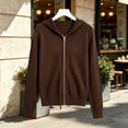 thumbnail image 6 of Zormilly Zip Up Hoodie Women Long Sleeve Knit Sweaters Hoodies Fashion Casual Soft Winter Warm Jacket, S-2XL, 6 of 6