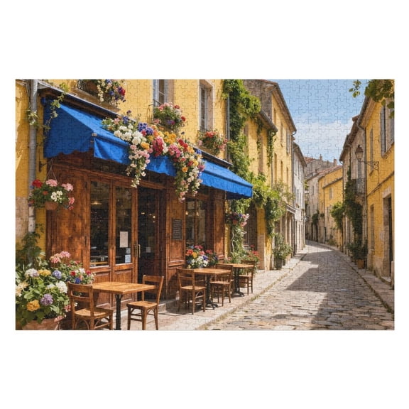 500 Piece Italy City Landscape Puzzle for Adults, 20.5x15 in – Street Flowers, Challenging Puzzle