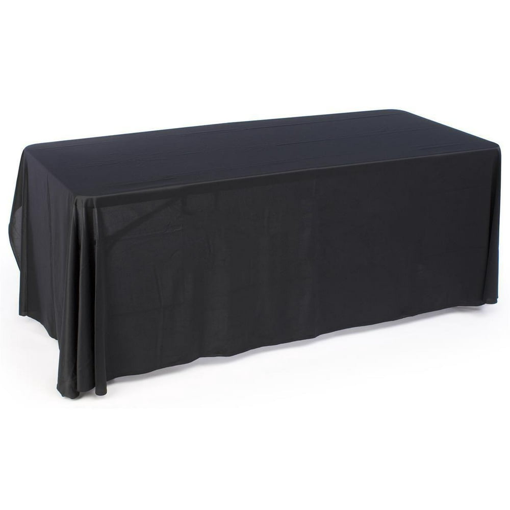 Black Table Cover for 6ft. Rectangular Table, Covers 3 Sides of a 30