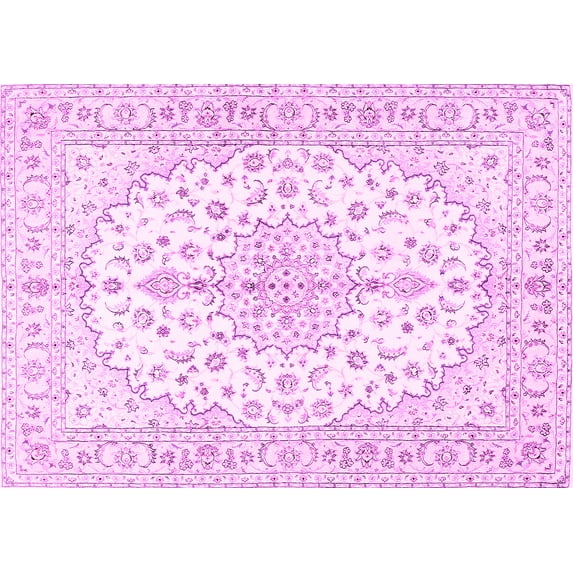 Ahgly Company Indoor Rectangle Medallion Pink Traditional Area Rugs, 7' x 9'