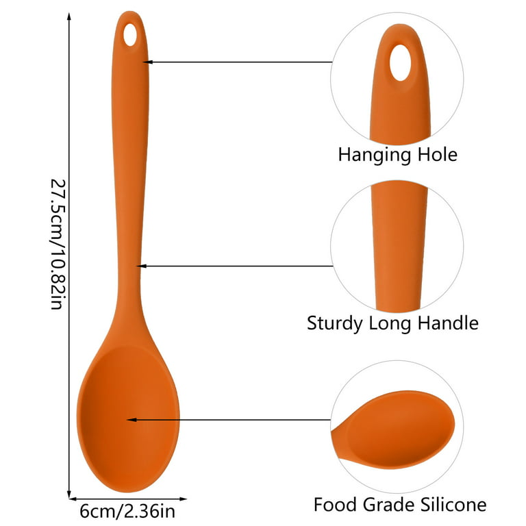 N //A 6pcs silicone mixing spoon, heat resistant silicone basting
