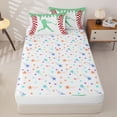 thumbnail image 4 of Homewish Mint Dripping Baseball Stitch Hitter Silhouette Graphic Zipper Twin Comforter Sets with Fitted Sheet and 2 Pillowcases,Baseball Graphic Zipper Bedding Set,4-Piece, 4 of 6