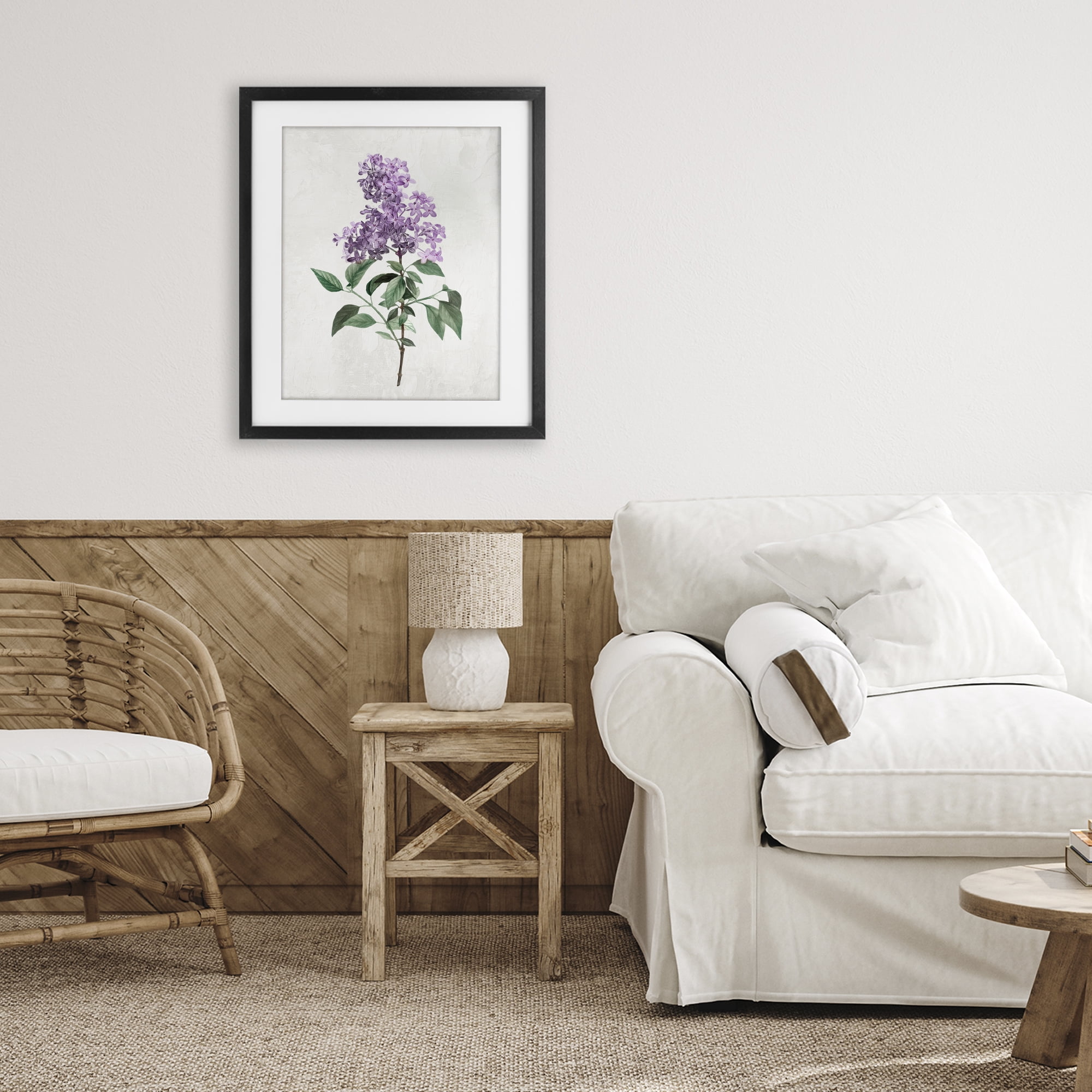 Stupell Industries Lilac Herb Blossoms Black Framed Print Under Glass, design by Kim Allen