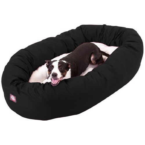 large black dog bed