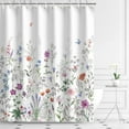 thumbnail image 3 of Floral Shower Curtain Flower Shower Curtain Butterfly Showers Curtain for Bathroom Lilac Shower Curtain with Hooks Watercolor Floral Bathroom Decor Pretty Wildflower Purple, 72" W x 84" H, 3 of 6