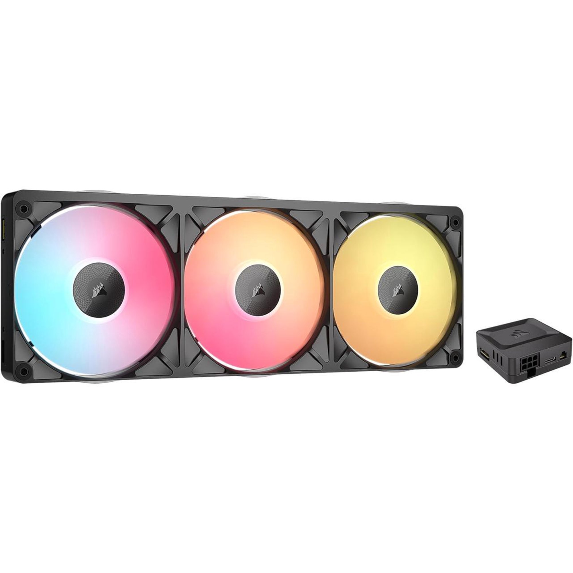 CORSAIR iCUE LINK RX360 II RGB PWM Fans with System Hub - Unified Frame - Optimized for Quiet Operation - Up to 2,100 RPM - 8 RGB LEDs per Fan - iCUE LINK System Hub Included