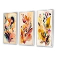thumbnail image 3 of Designart "Watercolor Blooms Autumn Flowers II" Abstract Botanicals Framed Wall Art Set Of 3 - Brown Modern Frame Gallery Wall Set For Home Decor, 3 of 6