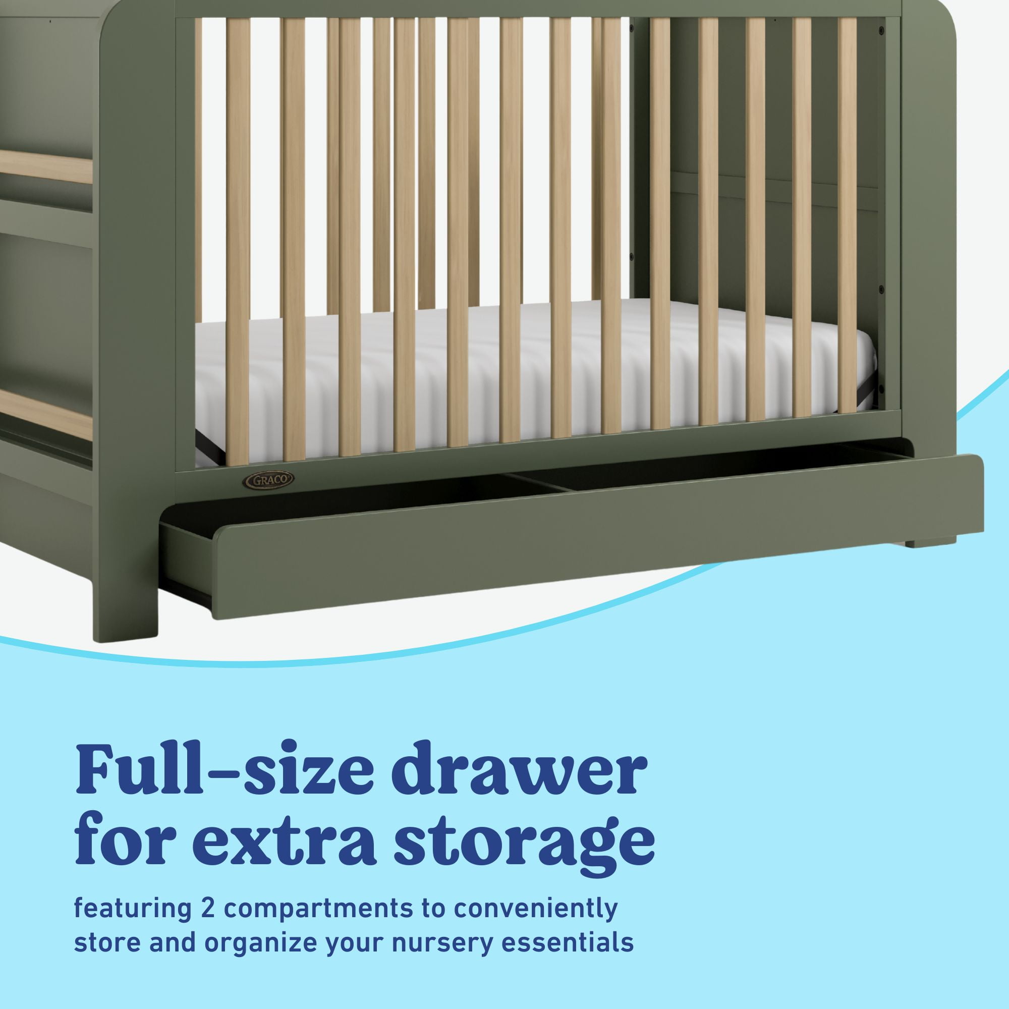 Graco Read-with-Me 4-in-1 Convertible Crib with Drawer
