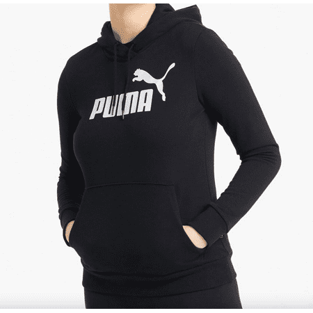 Puma Essentials Logo Hoodie Womens Hoodie Drawstring Black Medium NEW