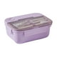 thumbnail image 2 of Fiudx Lonchera Hermética, Recipiente Bento para Adultos, Apto para Uso Alimentario, Incluye Tenedor, Cuchara y Palillos, Apto para Microondas, Multiusos para Trabajo, Picnic, Camping, Verde, Morado y, 2 of 6