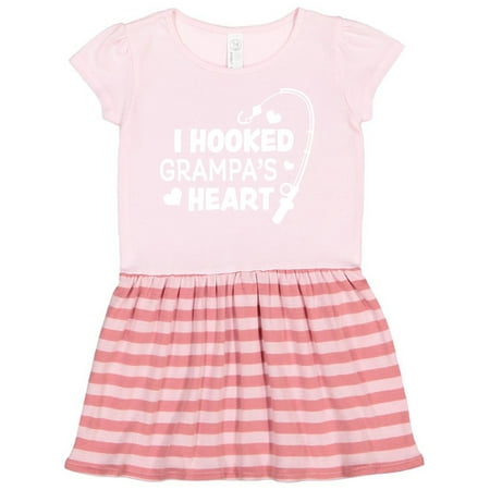 

Inktastic I Hooked Grampa s Heart with Fishing Rod Gift Toddler Girl Dress