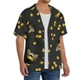 thumbnail image 4 of Vsdgher Bumblebee Print Men's Wrinkle Free Untucked Cuban Shirt Business Casual Button Down Shirts Short Sleeve Shirt, 4 of 7