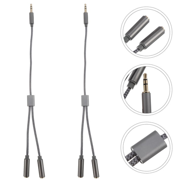 WEUVEB 2Ud Cable Adaptador De Audio Nylon Con Doble Conector 3.5mm Para Computadora
