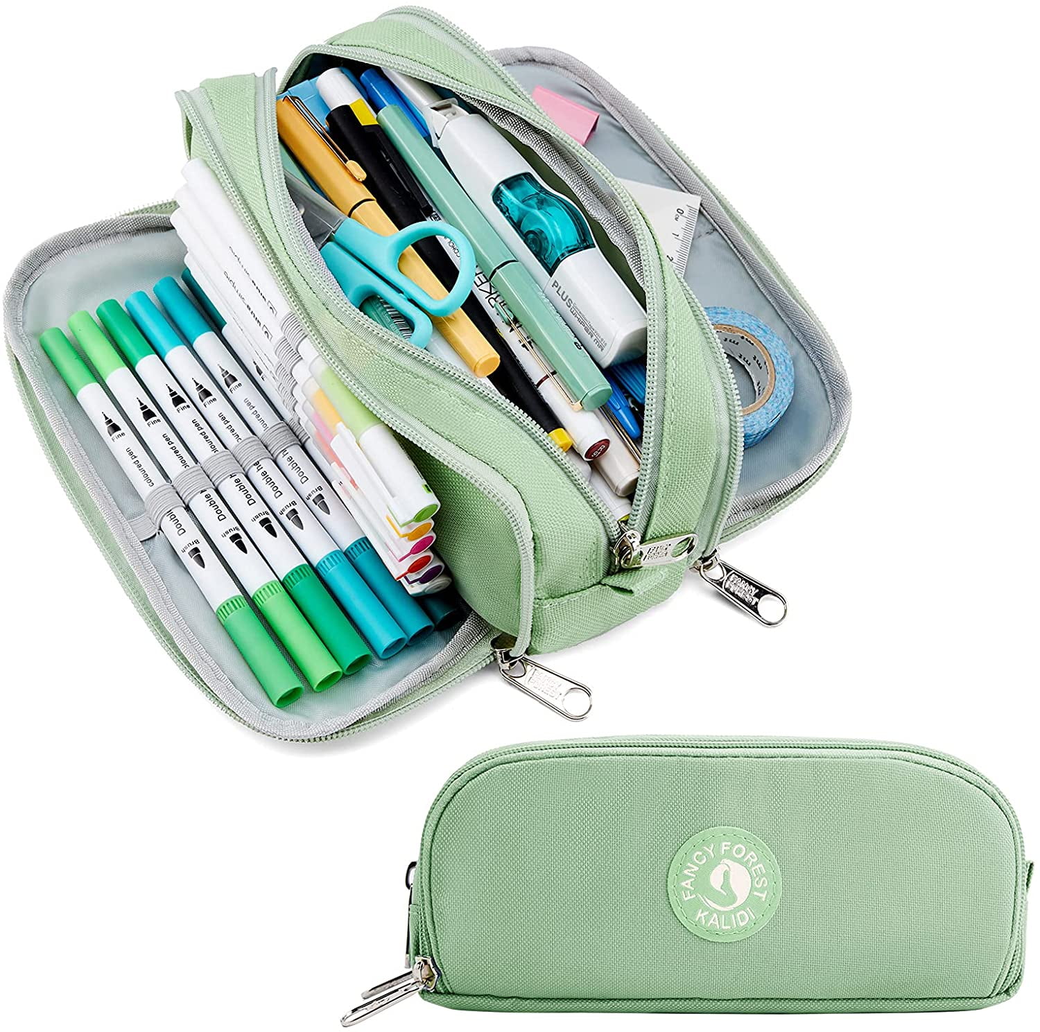 KALIDI Pencil Pouch Office College School Large Storage Pen Bag 3 Compartment Pencil Cases for Adults School Teen Girl Boy Large Capacity Pencil Case 
