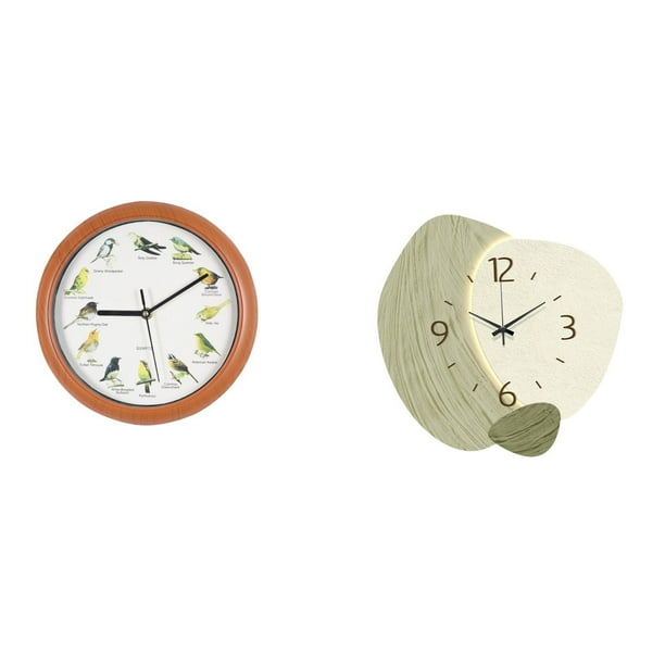 Reloj de pared,Reloj de pared con pájaro cantor Relojes de pared con pájaros,Relojes de pájaros con sonido Reloj decorativo que canta,Reloj de pared,Reloj de pared silencioso Reloj de pared