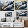 thumbnail image 4 of Designart "Marble River in Blue and Gold II" Oversized Abstract Framed Wall Art - Modern Gold Abstract Marble Hallway Framed Wall Art Decor, 4 of 6