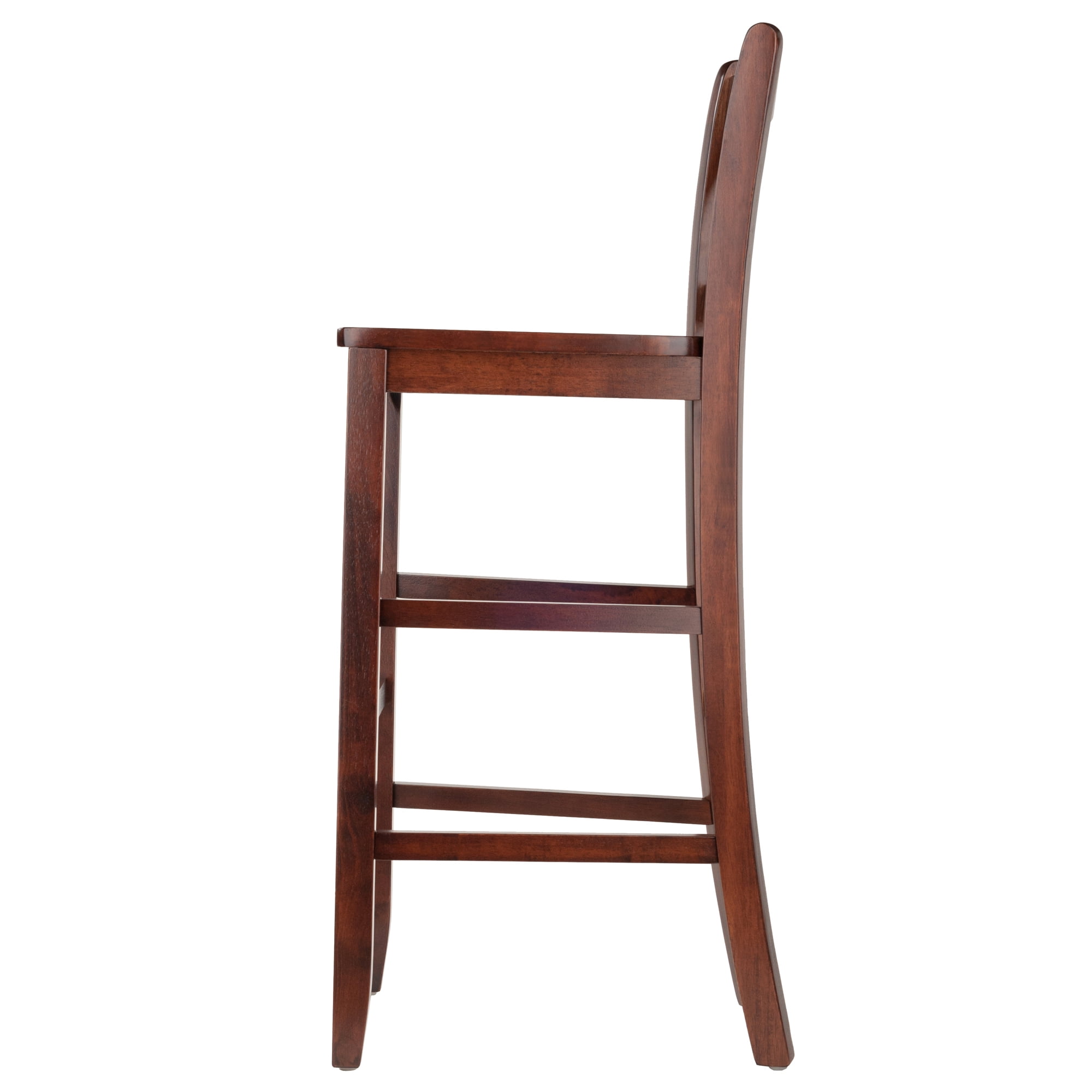 Winsome Wood Victor 30" V-Back Bar Stool, Set of 2, Walnut Finish
