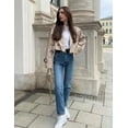 thumbnail image 4 of Womens Cropped Jacket Long Sleeve Belted Trench Coat Solid Color_Special Gift, 4 of 5