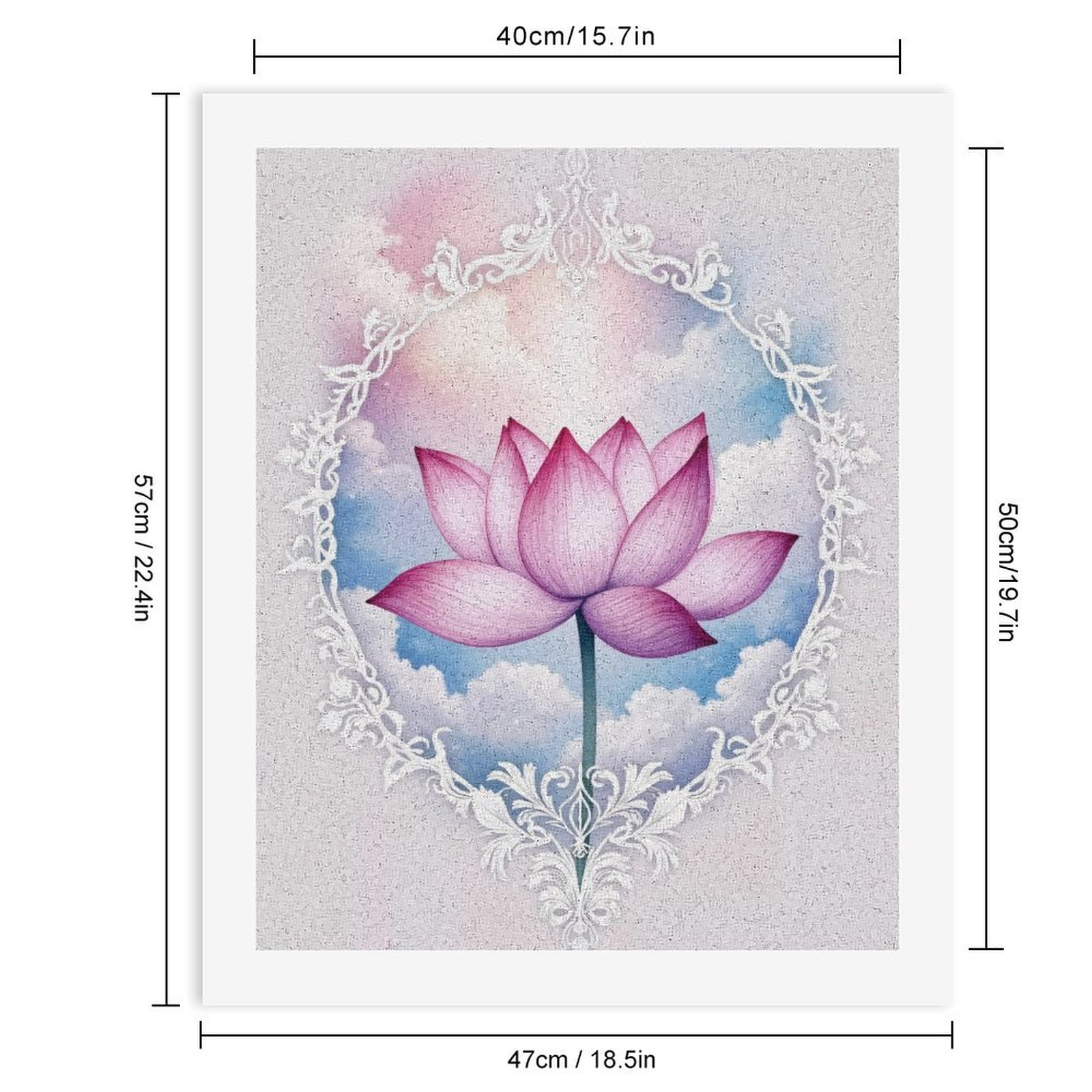 Paint By Numbers Kit for Adults Beginner - DIY Elegant Lotus Sky Art Deco Canvas Painting Kits for Adults, Frameless Paint By Number for Adults for Home Wall Decor 16x20 Inch