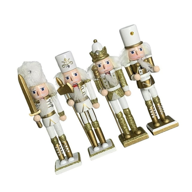 Wosthever 4 unids/set buena sensación de mano Cascanueces soldado títere decoración de Navidad Type2 NO2