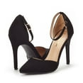 thumbnail image 2 of Dream Pairs Women's Ankle Strap High Heel Pointed Toe Stilettos Wedding Dress Pumps Shoes OPPOINTED_LACEY BLACK/SUEDE Size 5.5, 2 of 5
