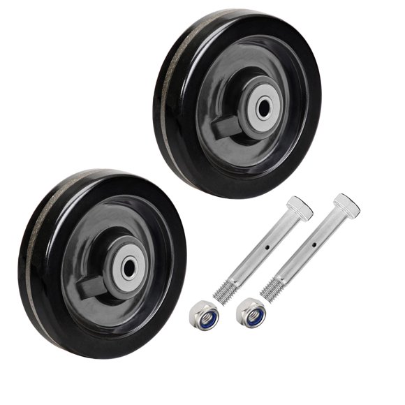 SY America Roue Phénolique 5 Pouces"x2" Largeur 2 Pack avec Roulement à Roulettes et Bague en Acier Diamètre d'Axe 1/2 Pouces Roulettes Capacité Totale 2000 lbs(5 Pouces Lot de 2)