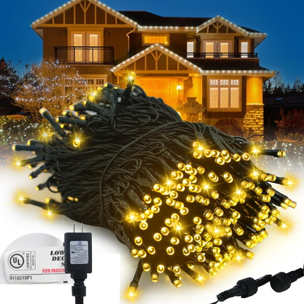 Guirnalda de luces navideñas Kwaiffeo, 100 m, 300 LED, 8 modos, blanco cálido