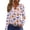 Light Purple, variant on WTOBBY Women's Halloween Bat & Pumpkin Print V Neck Button Detail Long Sleeve T Shirt, Casual Graphic Tee Top for Daily Wear, Fall Comfort Shirt,Light Purple L