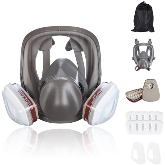 6800 Reusable full face respirator for painting, polishing and welding, dust mask, 2 types of connectors