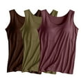 thumbnail image 3 of 3 Paquets Cameland Débardeurs d'Été pour Femmes Coupe Ajustée avec Soutien-Gorge Intégré Col Rond Chandails Sans Manches Décontractés, 3 of 3