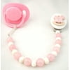 Rocking Horse Pacifier Clip with Wooden Beads