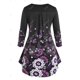 thumbnail image 2 of Camiseta Cuello Redondo Estampado Floral Tamaño Plus Rosegal  Mangas largas de talla grande, 2 of 5