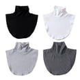 thumbnail image 4 of Women's Elastic Thin Turtleneck False Collar, Solid Color Polyester Fiber Inner Layer Dickey for Modest Wear, Neck Cover 8CM Black/White, 4 of 8