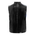 thumbnail image 2 of Haitryli Kids Boys Sequin Color Block Shirt Sparkly Sleeveless Vest with Zipper Back Shiny Hip Hop Jazz Dance Top Black Blue 16, 2 of 5