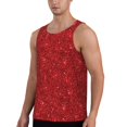thumbnail image 2 of Haiem Red Glitter Men Workout Tank Top Gym Bodybuilding Sleeveless Muscle T Shirts Athletic Tank Breathable Workout Shirt-3X-Large, 2 of 8