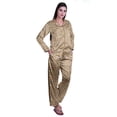 thumbnail image 2 of Moomaya Ensemble de Pyjama à Boutons pour Femmes, Pantalon de Nuit à Col Cranté, Tenue de Détente, 2 of 6
