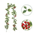 thumbnail image 2 of putnchl Christmas Red Berry Garland, Flexible Artificial Red Berry Garland, Poinsettia Christmas Decorations For Indoor Outdoor Home Decor, 2 of 3