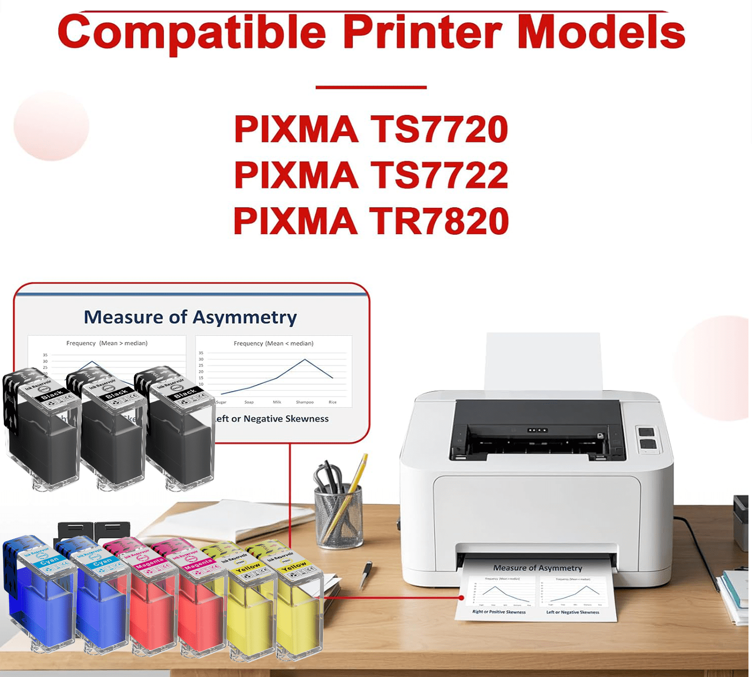 OppoInk PG-285XL/CL-286XL Tri-Color Printer Cartridge Combo Pack with Ink Refill Kit for TS7720 TR7820 TS7722 TR 7820 TS 7720 7722, Black Color, 9 Count, 3 Pack